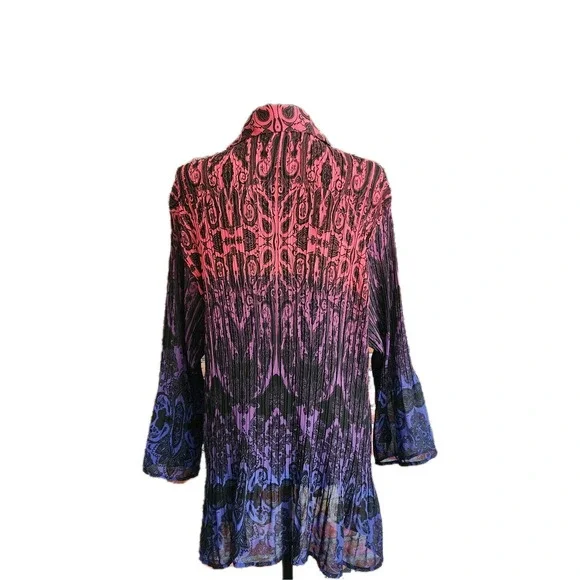 Liz Me 1X Plus Sz Top Ombre Sequins Dress Purple Black Paisley Whimsigoth Witch - Picture 3 of 8